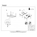 Стол обеденный HALMAR TIAGO 2 белый/белый 140-220/80